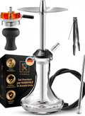 Kit Narghile Completo M.Rosenfeld in Acciaio Inox - Shisha Professionale Alta Qualità Con Tubo 150Cm, Accessori Inclusi: Pinze E Testa