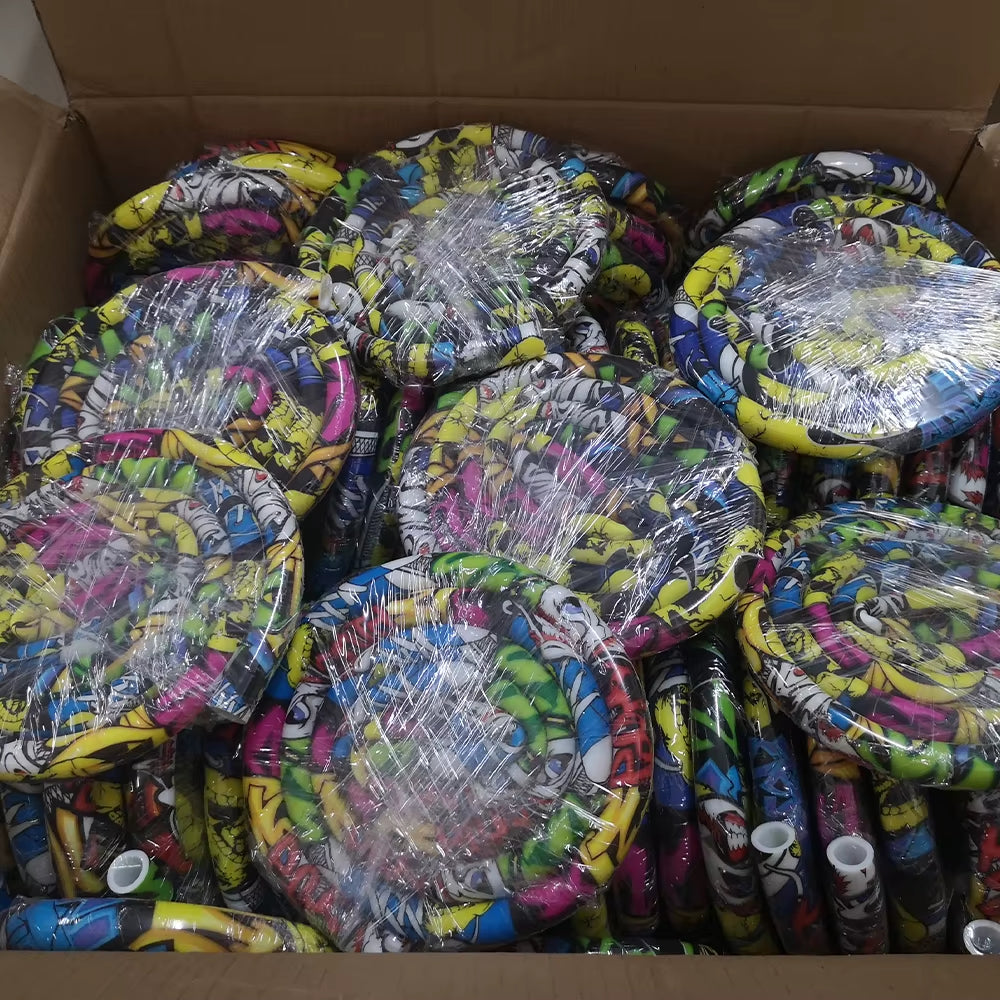 Colourful Silicone Hookah Hoses Shisha Accessories Carbon Fiber Skull Black Blue Color ID 12Mm OD 17Mm LEN 1500Mm LM-H056